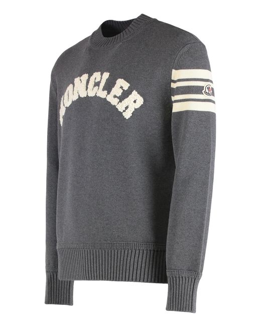 Moncler Gray Sweater With Round Neck for men