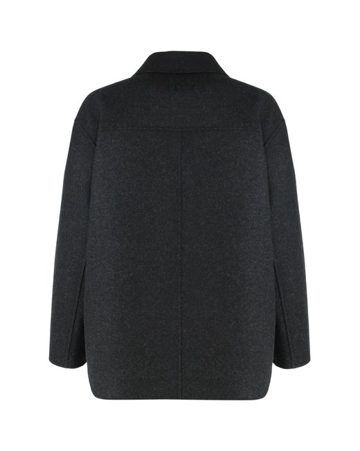 Fendi Black Woolen Coat for men