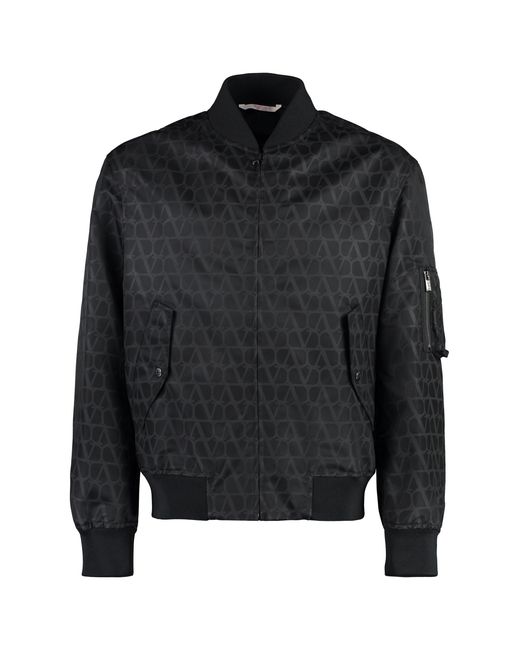 Valentino Garavani Black Nylon Bomber Jacket for men