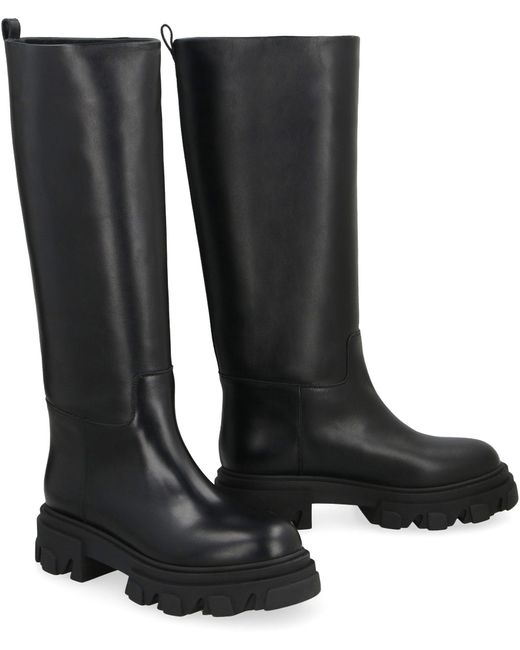 Gia Borghini Black Perni 07 Leather Boots