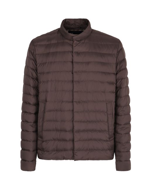 Herno Brown Short Padded Down Jacket for men