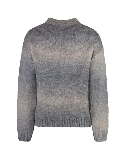 Gant Gray Wool-Blend Crew-Neck Sweater for men