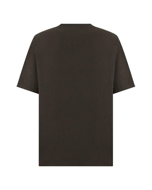 Maison Kitsuné Black Cotton T-Shirt With Logo for men