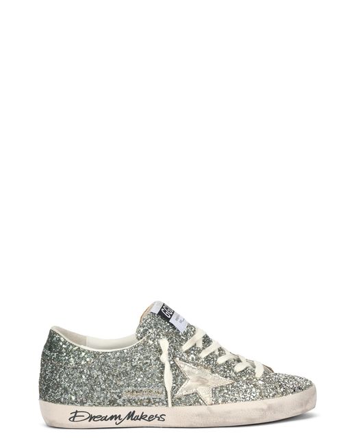 Golden Goose Deluxe Brand White Sneakers Super Star With Glitter