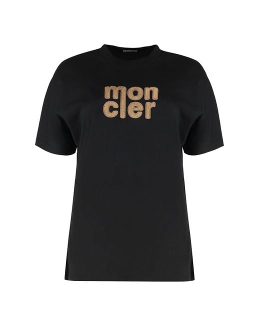 Moncler Black Cotton Crew-Neck T-Shirt