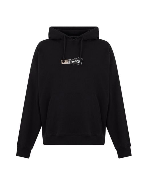 Y-3 Black Cotton Hoodie for men