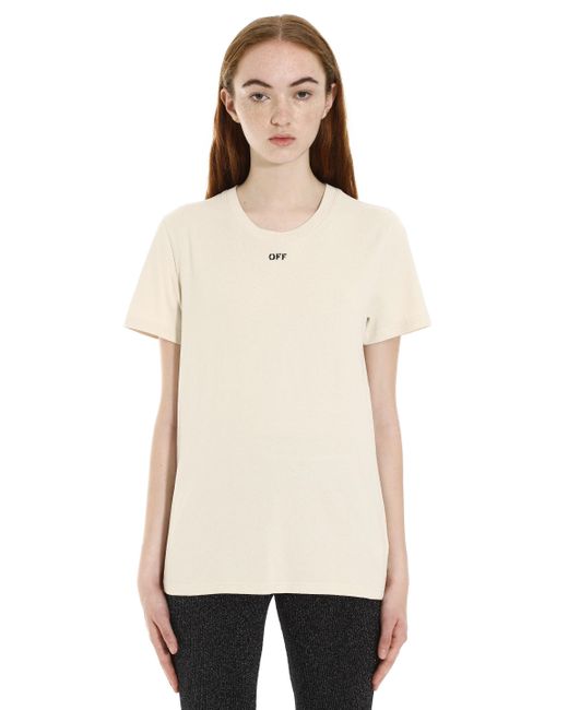 Off-White c/o Virgil Abloh Natural Cream Carryover Flowers T-shirt