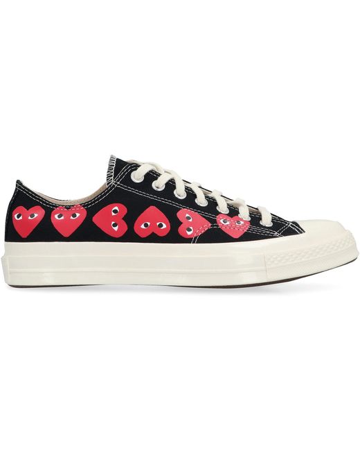 COMME DES GARÇONS PLAY Red Multi Heart Low Top