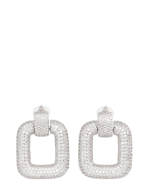 Orecchini Crystal Knocker di Self-Portrait in White