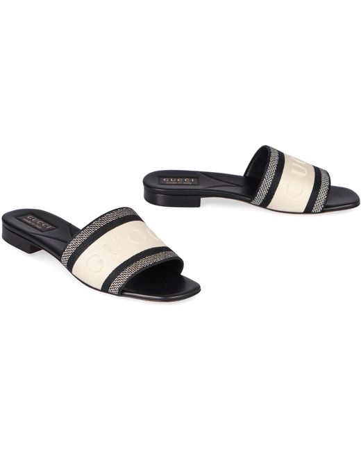 Gucci Black Canvas Sandals