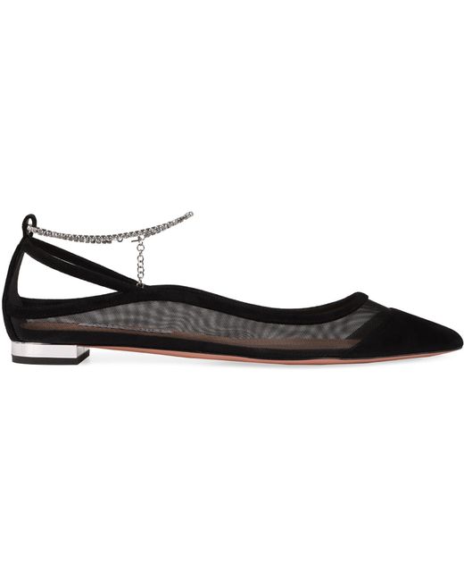 Aquazzura Pointytoe Ballet Flats in Black Lyst