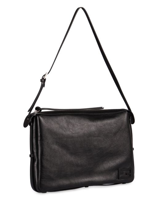 Fendi Black Simply Large Leather Shoulder Bag
