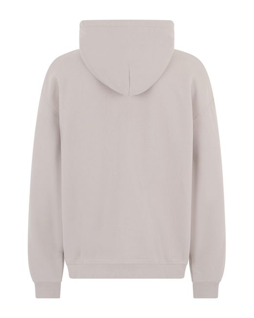 Represent White Hooded Script Logo Zip Sweatshirt for men
