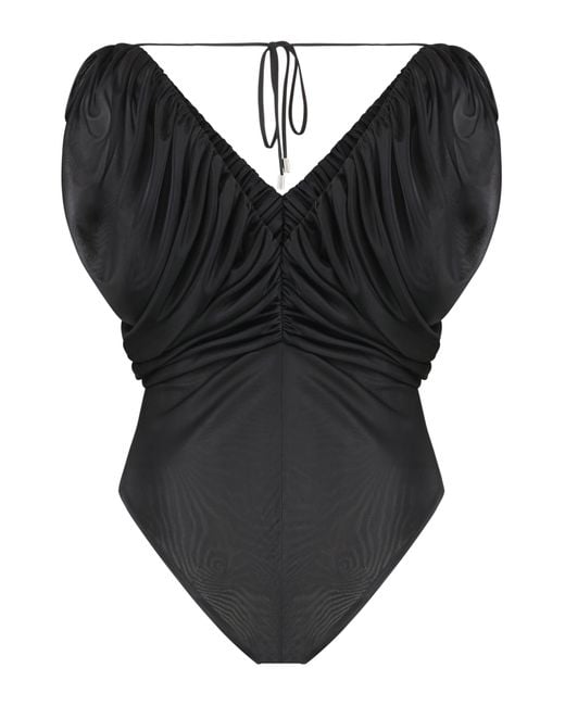 Pinko Black Beccafico Nylon Bodysuit