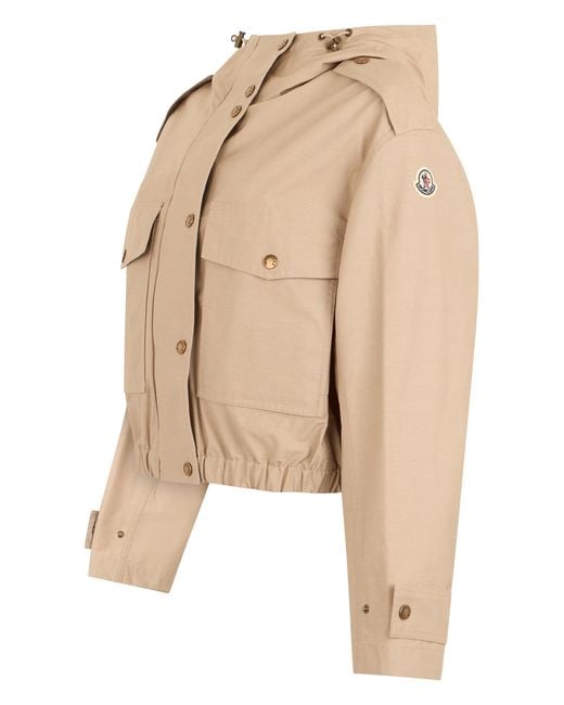 Moncler Natural Mini Hooded Cotton Blend Jacket