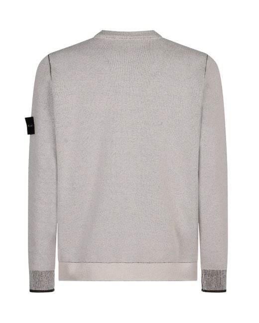 Maglione girocollo in misto cotone di Stone Island in Gray da Uomo