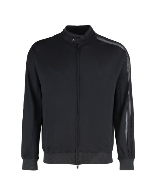 Y-3 Blue Techno Fabric Full-Zip Sweatshirt for men