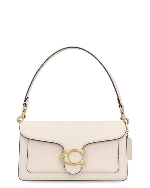 COACH Natural Tabby 26 Chalk Leather Shoulder Bag