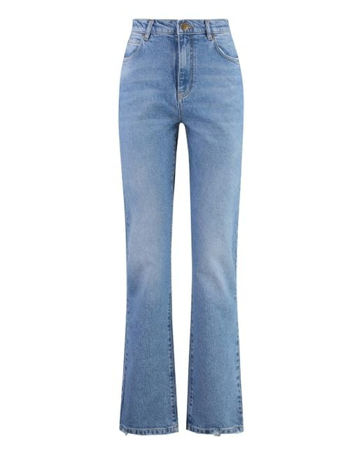 Pinko Blue Roxanne 5-pocket Straight-leg Jeans