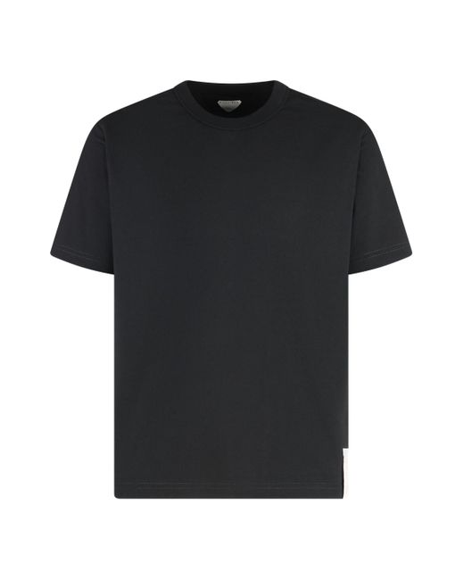 T-shirt girocollo in cotone di Bottega Veneta in Black da Uomo
