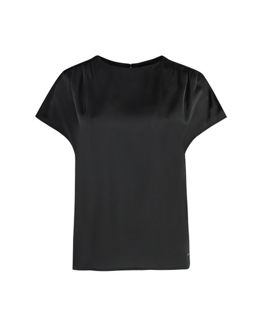 Blusa con arricciature decorative di Calvin Klein in Black