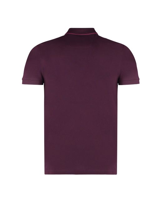 Boss Purple Short Sleeve Cotton Polo Shirt for men