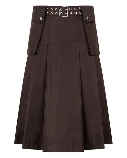 Ganni Brown Pleated Skirt