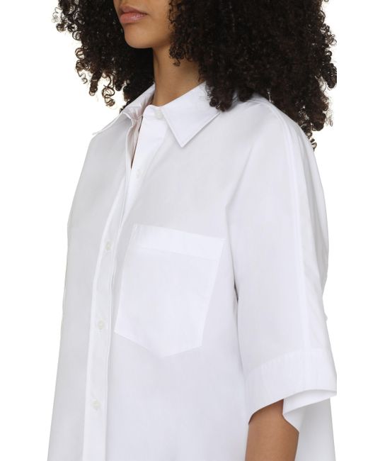 Camicia a maniche corte in misto cotone di Calvin Klein in White