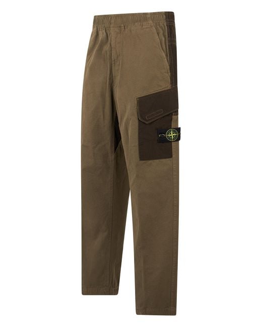 Stone Island Green Pants With Pockets for men