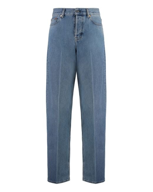 Jeans straight leg a 5 tasche di Gucci in Blue