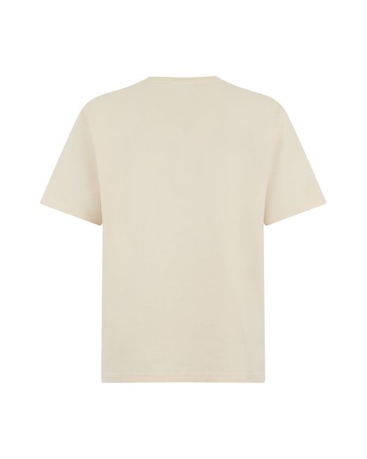 Maison Kitsuné White Cotton T-Shirt With Logo for men