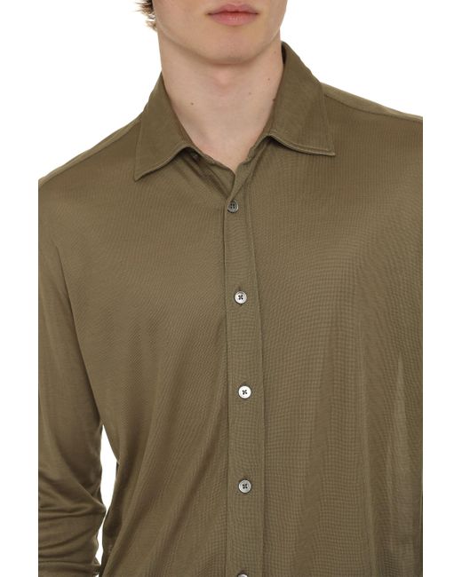 Camicia in seta di Tom Ford in Green da Uomo
