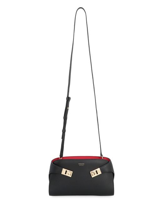 Ferragamo Black Hug Leather Crossbody Bag
