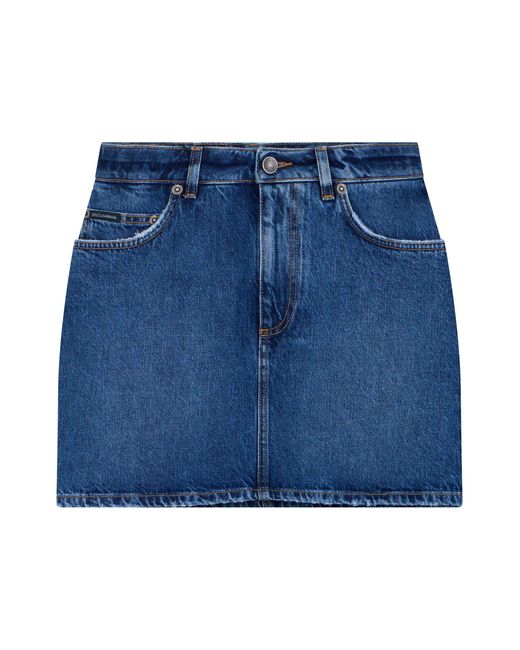 Dolce & Gabbana Blue Bodycon Skirt
