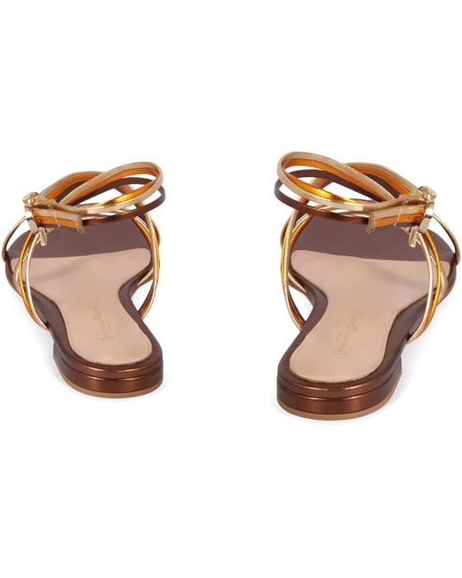 Gianvito Rossi Brown Leather Flat Sandals