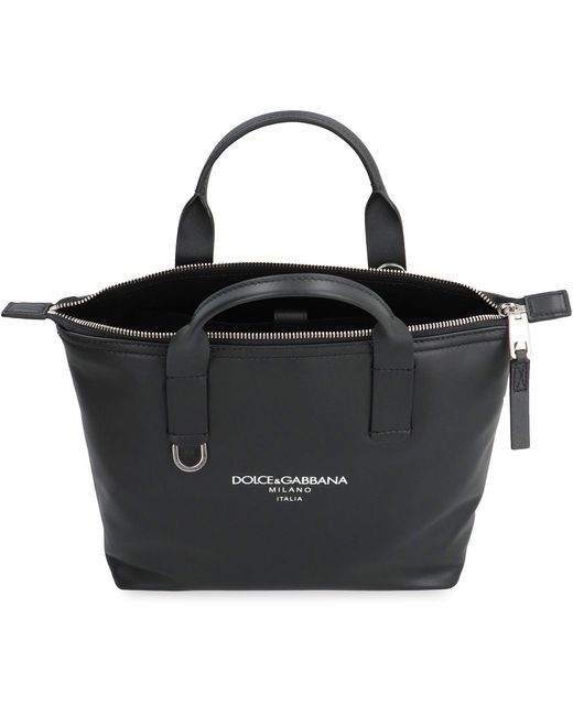Shopping bag piccola in pelle di Dolce & Gabbana in Black da Uomo