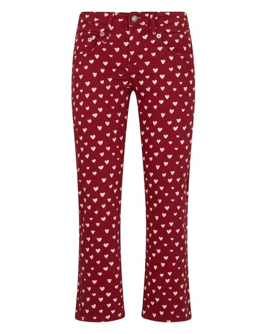 R13 Red Charlotte Printed Jeans