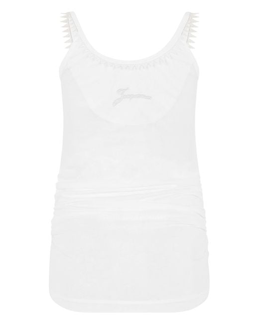 Jacquemus White Cotton Ribbed Tank Top