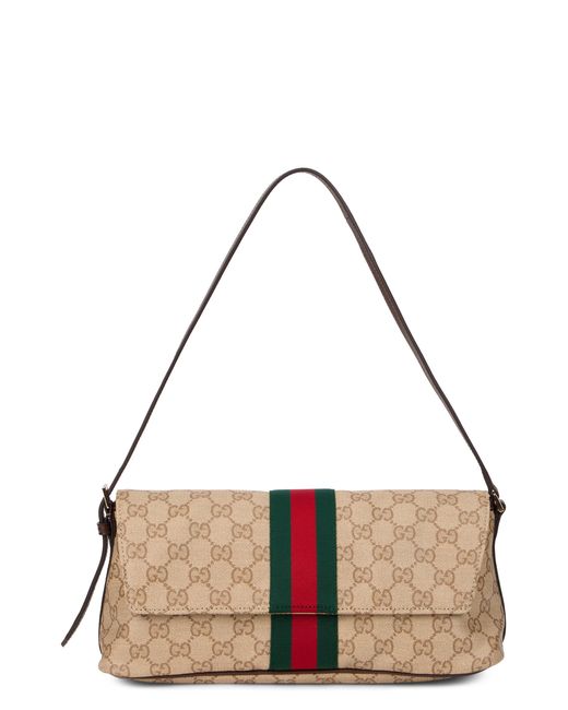 Borsetta a spalla con Monogram di Gucci in Brown
