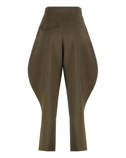 Fendi Green Wool And Mohair Trousers