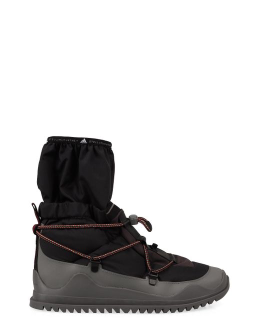 Adidas By Stella McCartney Black Logo-Print Drawstring Boots