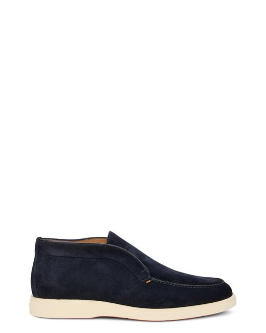 Santoni Blue Slip-Ons Without Laces for men