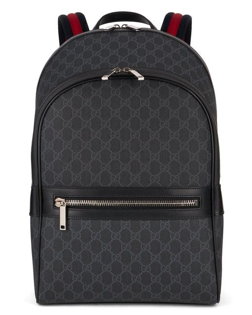Gucci Black Medium Backpack Gg Supreme for men