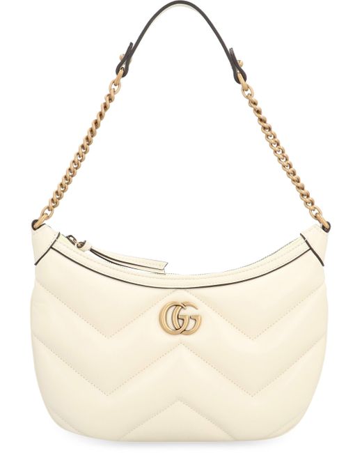 Gucci Natural GG Marmont Quilted Leather Shoulder Bag