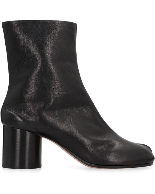 Maison Margiela Black Tabi Leather Ankle Boots