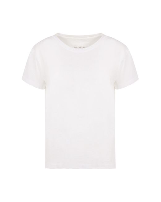 Nili Lotan White Brady Cotton T-shirt
