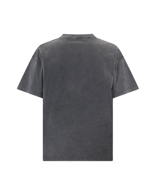 Represent Gray T-Shirt With Embroidered Logo for men