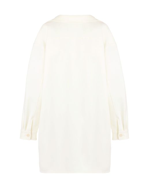 Max Mara White Elegant Virgin Wool Jacket For