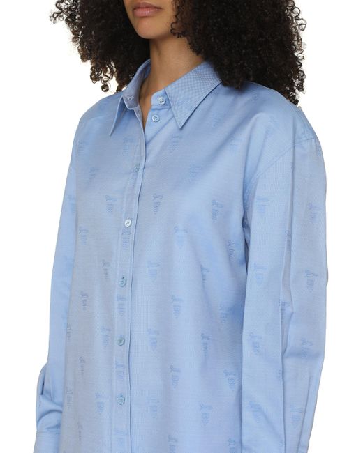 Camicia in cotone oxford di Gucci in Blue
