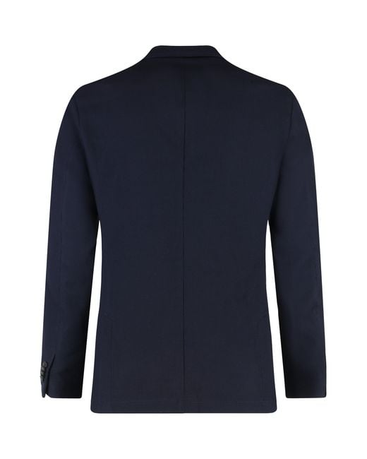 Boss Blue Double-Breasted Wool Jacket for men